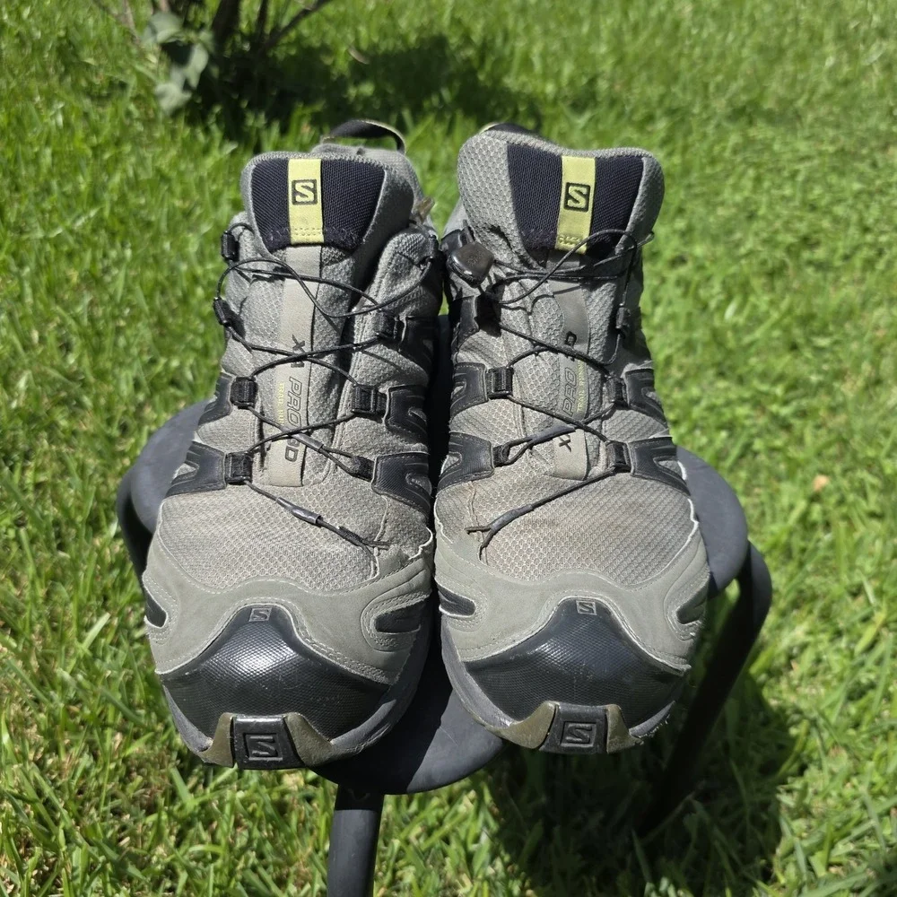 Salomon XA Pro 3D Men's Trail Running Hiking Shoes Olive Green Black sz 14 (A26)